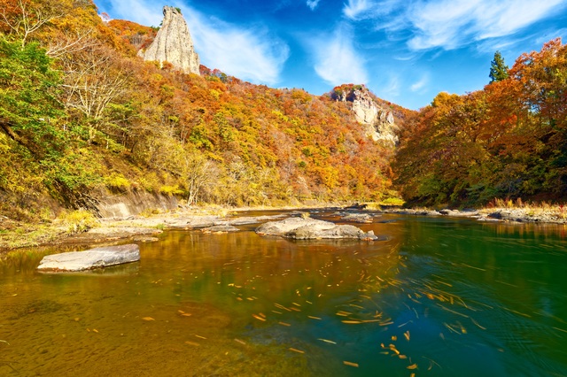 紅葉した馬仙峡